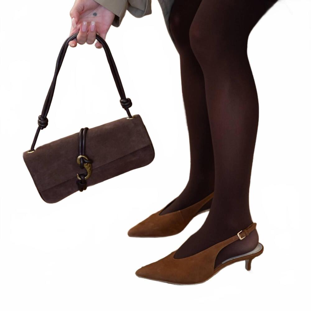 NEW DOLCE VITA women's alenna suede heels in light brown - Picture 7 of 7